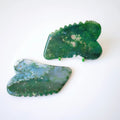Huiying Hottest Sale Jagged square Shape Crystal Moss Agate Natural Crystal Gua Sha Tool