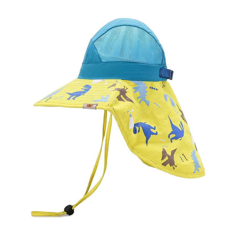 Fashion Baby Bucket Hat Fisherman Summer Children Travelling Beach Kids Sun protection Neck Shade Flap Hat