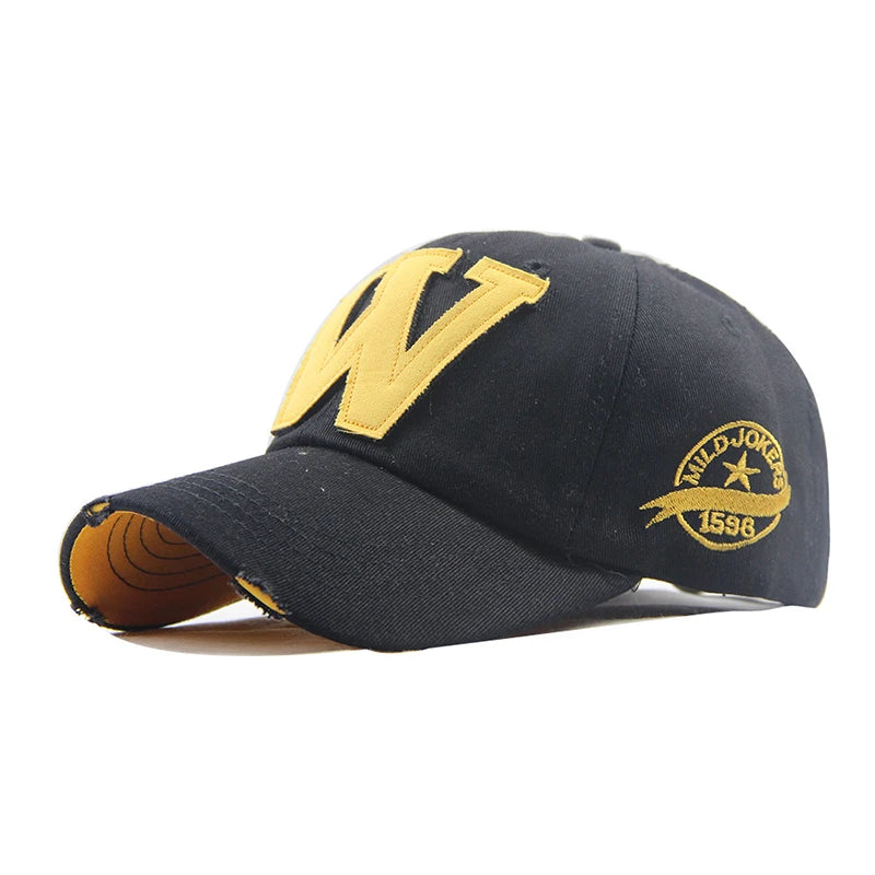 Wholesale in Stock Hot Selling Fashionable Distressed Retro Vintage Embroidered Alphabet 6 Panel Summer Baseball Caps