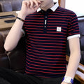 Wholesale OEM Summer Paul Polo Shirt Men's Short Sleeve Striped T-shirt Loose Large Men's Polo Shirt
