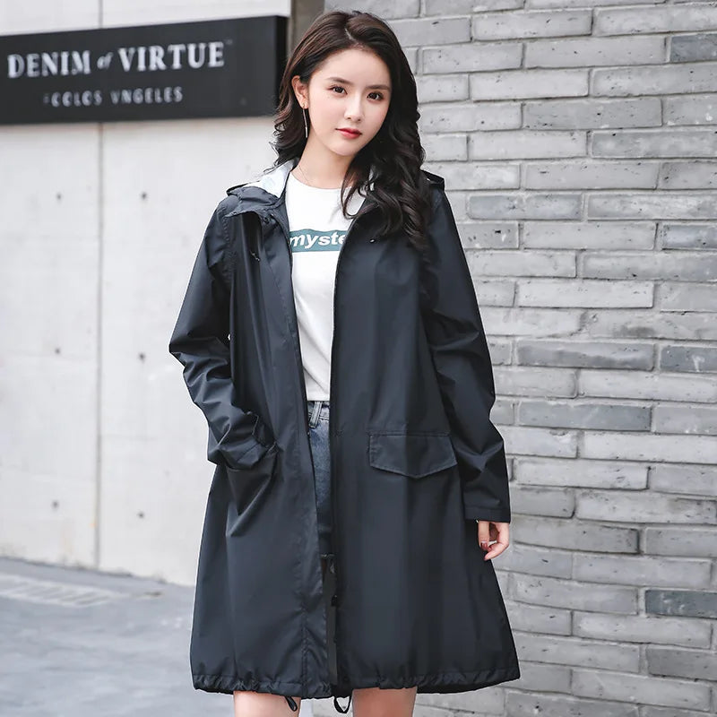Windbreaker Style Rainstorm Proof Lightweight Breathable Fabric Fashionable Raincoat Portable Poncho