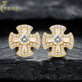 Gorgeous Vintage Jewelry GRA Certificate 925 Sterling Silver VVS Baguette Moissanite Creative Cross Stud Earring for Men Women