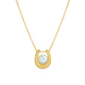 Pearl Pendants 18K Gold Plated U Shape Necklace for Necklace