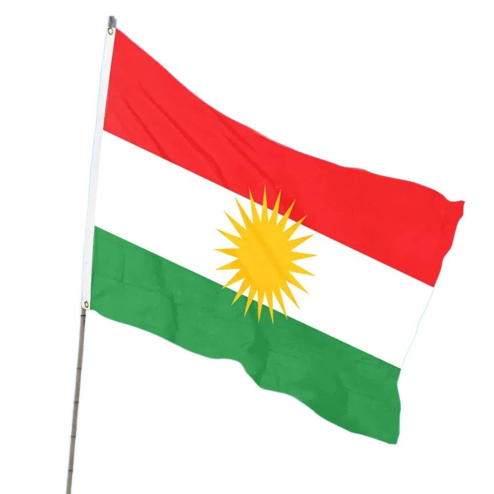High Quality Custom Kurdish Flag 3x5ft Outdoor Banner with Blank Logo Professional Factory Promotional Product