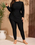 STOCK Plus Size Swimwear Women Two Pieces Swimsuit Long Sleeve Rash Guard and Legging Set Modest Muslim Bathing Suits L-4XL