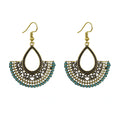 Best Price Fan Shaped Minimalist Heavy Earrings Gold Plated Flower Hollow Line Earrings Jewelry