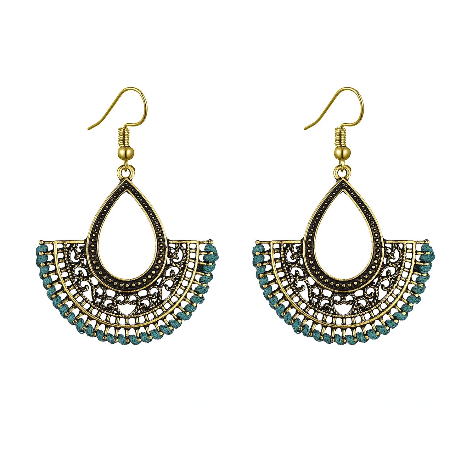 Best Price Fan Shaped Minimalist Heavy Earrings Gold Plated Flower Hollow Line Earrings Jewelry