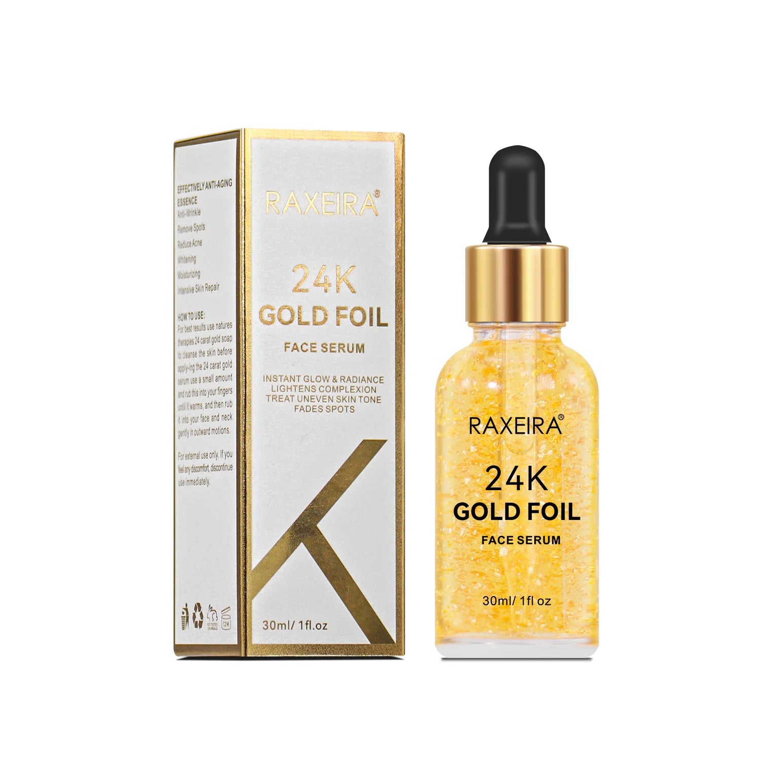 Wholesale Private Label Moisturizing Lightening Repairing Anti Aging 24K Gold Collagen Essence Face Serum 30ml