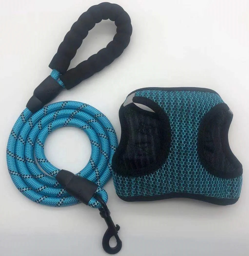Solid Pattern Dog Harness Set Reflective Leash Fashion Pet Gear Personalization Available XS S M L XL XXS Made Polyester MegaBDM
