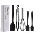 5 Piece Heat Resistance Kitchen Silicone Cake Spatulas Set for Cooking Baking Mixing