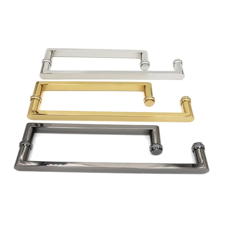 Stainless Steel Inline Rectangular Bathroom Glass Door Handles Sliding Door Handles Bar