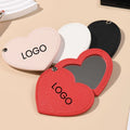 Portable High-End Leather Love Cosmetic Mirror Heart-Shaped Rotating Handheld Makeup Mirror Couple Gift