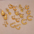 New Arrival 11 Models Anti Tarnish 316l Stainless Steel 18k Gold Plated C Shape Stud Earrings for Women Lady
