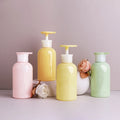 New Design Empty 300ml Round Shape Pink Green Yellow Shampoo Pump Bottle and Conditioner Bottles with Large Head Lotion Pump