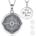 Merryshine 925 Sterling Silver Follow Your Dreams Compass Custom Diy Picture Pendant Necklace
