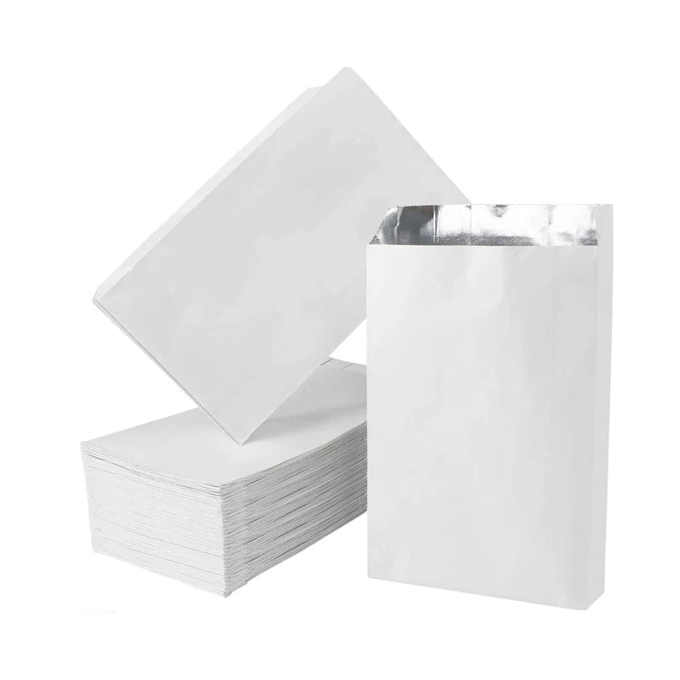 Manufacturer Disposable Aluminum Foil Lined Greaseproof Paper Bags for Hot Dogs Chicken Hamburgers Fast Food Takeaway Packaging