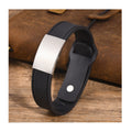 Custom Logo Soft Silicone Wristbands ID Sport Pin-tuck Bracelet With Polished Stainless Steel Name Fashion Energy Bracelet