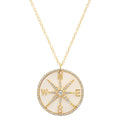 Laodun INS Style Fine Jewelry S925 Silver Necklace Elegant Simple Compass Pendant Chain Sterling Silver Necklace Vermeil