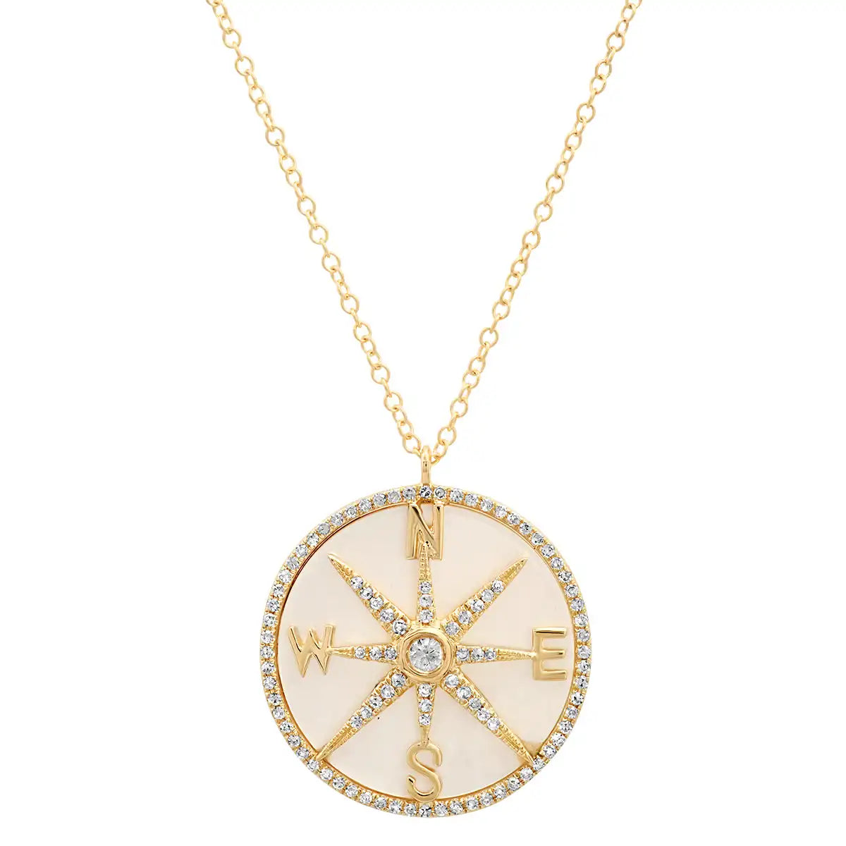 Laodun INS Style Fine Jewelry S925 Silver Necklace Elegant Simple Compass Pendant Chain Sterling Silver Necklace Vermeil