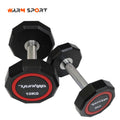 Professional Free Weight 2.5-70 KG 10 Sides Black CPU Urethane Coated Dumbbell With Non - Slip Handle