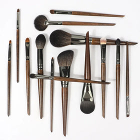 ZH 14pcs Goat Hair Natural Hair Wholesale Custom Logo Foundation Luxury Professional Private Label Custom Makeup Brushes for Lip