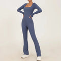 Summer Workout Jumpsuit Women Gym Clothing Running Fitness Suits Gym Flare Leg Jumpsuit