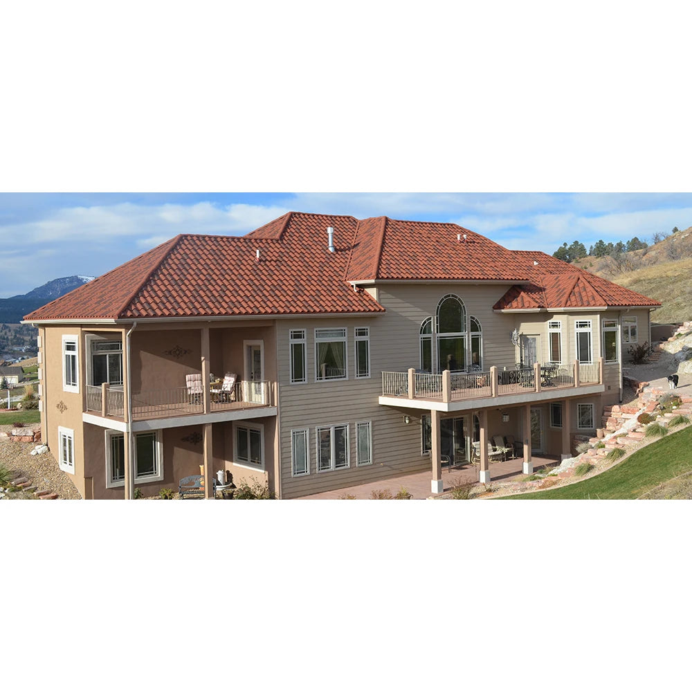 Custom Thick Stone-Coated Metal Roofing Bond Tile Fireproof Heat Resistant Noise Reduction Windproof Waterproof San-gobuild