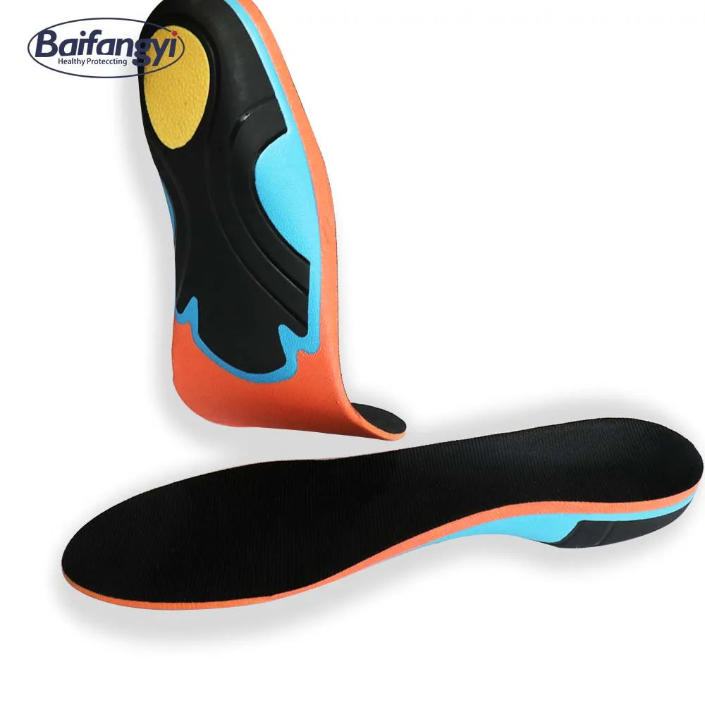 Comfort Arch Support Orthopedic Sports Insoles with Shock Absorption Rubber & TPR Material