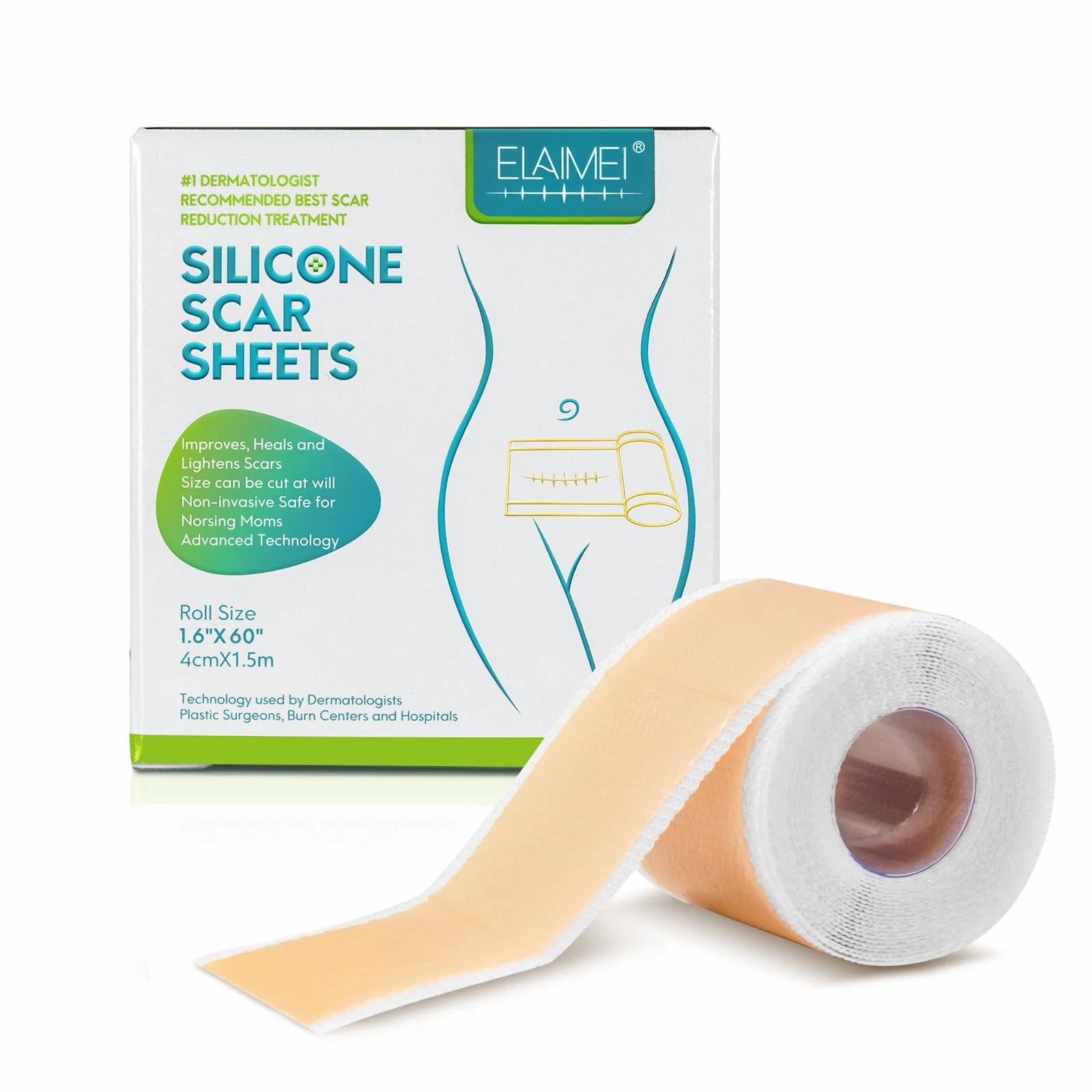 Popular Roll Shape Flesh Color Silicone Scar Remover Sheets Dark Skin Silicone Scar Sheets