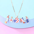 Sweet Kids Necklace Set Star Alloy Drop Oil DIY Convertible Pendant Necklace Set for Girls 5Pcs Interchangeable Pendent Necklace