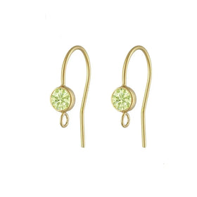 Real 14K Gold Filled 4mm AAA Zircon GF Bezel Earring Hooks for Jewelry Making Wholesale Findings Accessories with Open Ring