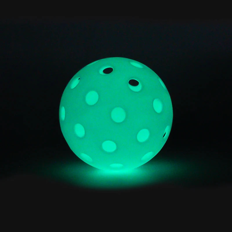Night Glowing Durable Plastic 23g Flight Trajectory 74mm 40 Holes Fluorescent Training Pickleball Balls