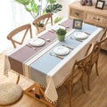 Wholesale Rectangle Refreshing Luxury Lace Fabric Table Clothes Round Waterproof Linen Table Cloth//