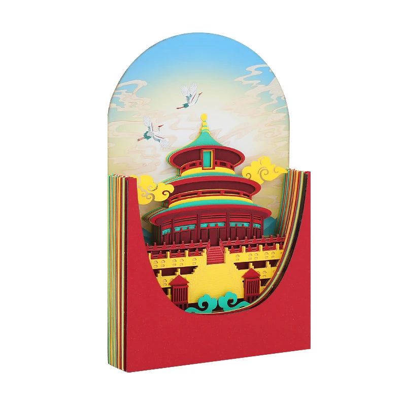 Free Shipping Product Low Price Promotion With Gift Memo Pad Custom Design 3D Paper Happy New Year Business Gift Laser Engraving