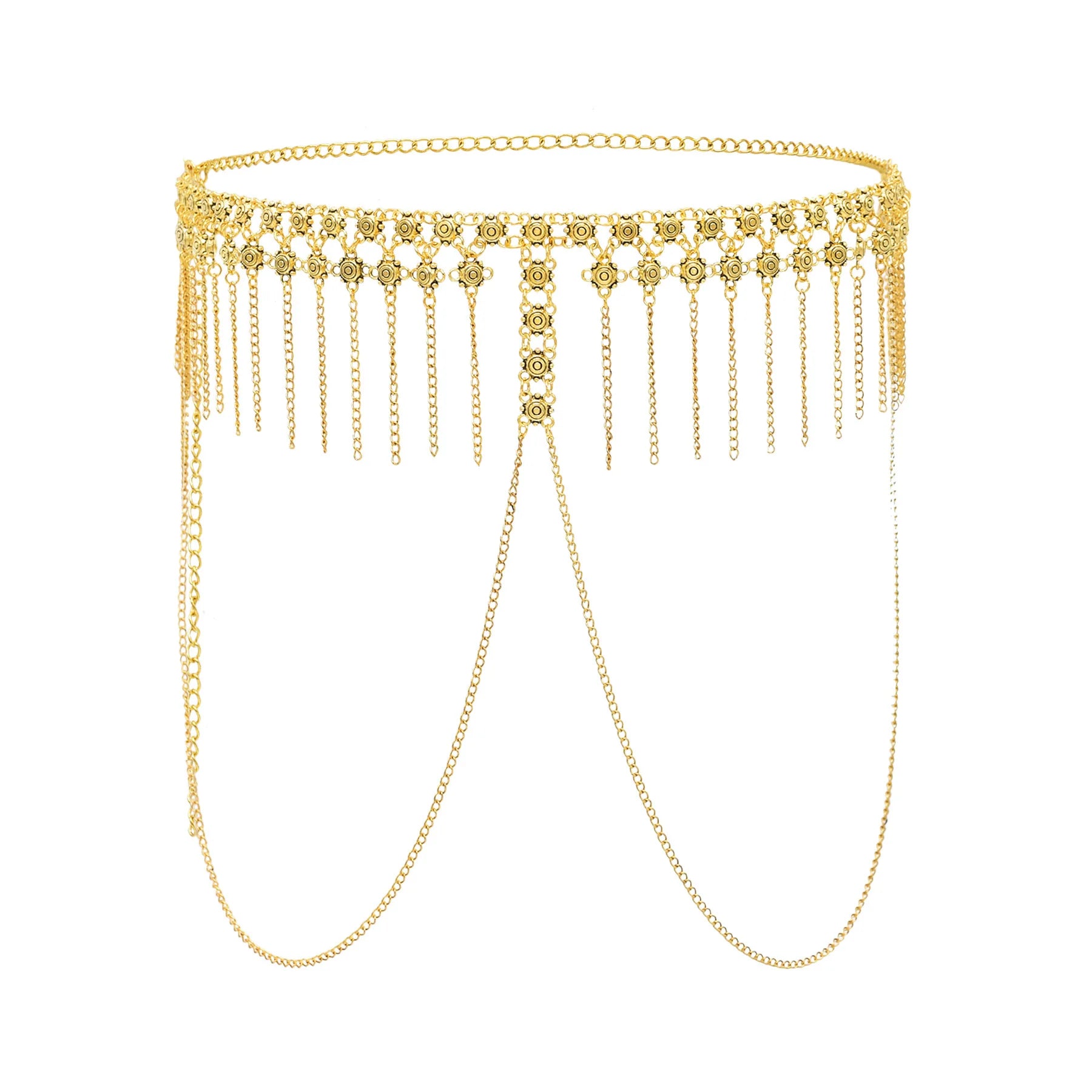 Bohemian Gold Silver Plated Chains Tassels Waist Belly Chains Belt Body Jewelry