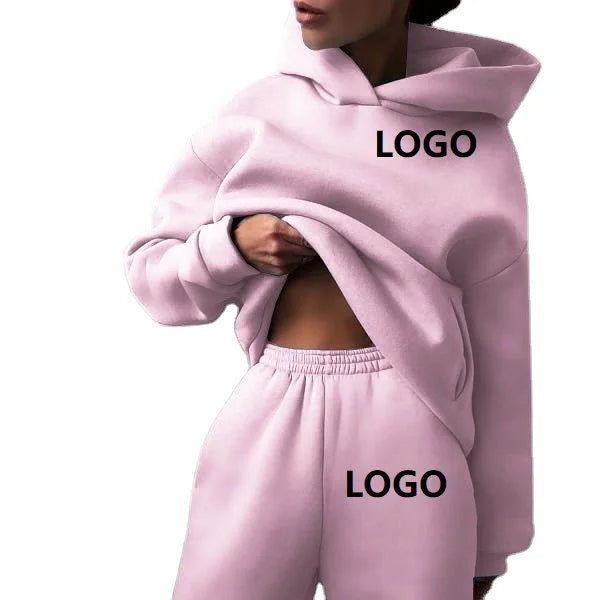Women's Hoodies 500g Fleece Thicken Loose Solid Unisex Oversized Basic Autumn Winter Women Sweatshirts Hooded Pullovers Fema