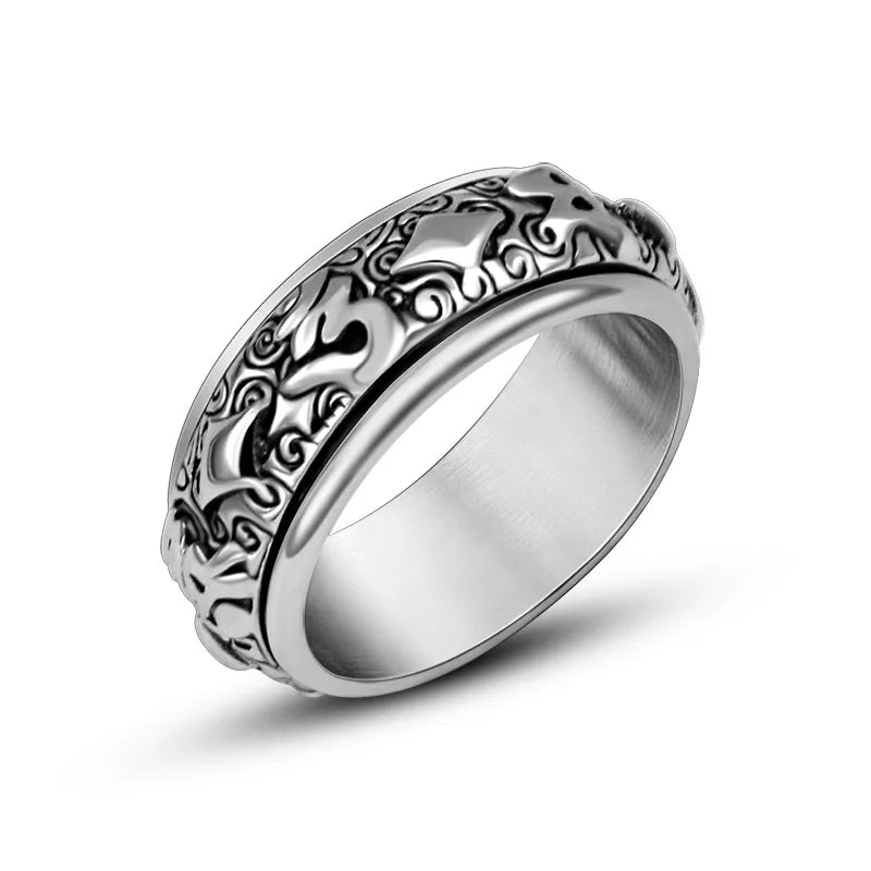 Wholesale Personalized Handmade Jewelry Gifts for Women Sterling Silver Rotating Ring Mens Women Spinner Band Ring