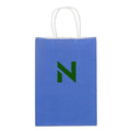 Custom Logo Classic Eco-Friendly Craft Paper Gift Bags with Patch Handle for Fast Food Takeaway Shopping Packaging Brown White