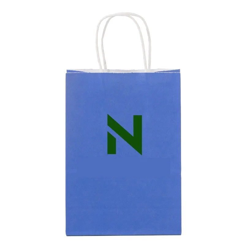 Custom Logo Classic Eco-Friendly Craft Paper Gift Bags with Patch Handle for Fast Food Takeaway Shopping Packaging Brown White