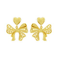Hot-selling Fashion Jewelry Custom Gold-plated Charm Bow Hollow Pendant Earrings for Women