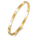 MARONEW Rose Gold Crystals  Women 18K Gold Schmuck Joyas Gioielli Zircon Rhinestone Bracelet Bangles Stainless Steel Jewelry