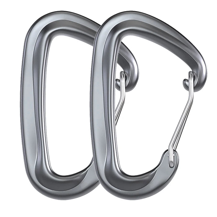 JRSGS S7801S Factory Aluminium Carabiner 12KN Wire Gate Hammock Custom Logo Camping Snap Hooks for Heavy Industry Karabiner