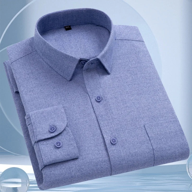 Classic Casual Pure Cotton With Thick Long Sleeves Spring & Fall Brushed Long-Staple Cotton Plaid Shirt