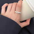 Fine Jewelry Mix Color 925 Sterling Silver Adjustable Ring Heart Zircon Rings for Women