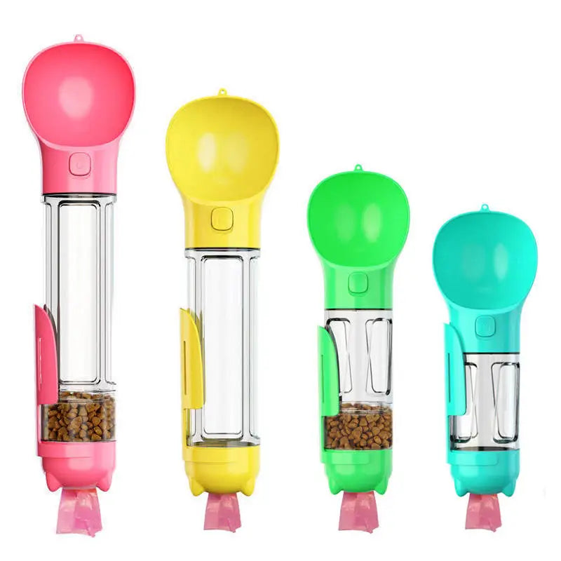 Multi-Function Smart Pet Puzzle Feeder Portable Recycled Water Dog Bowl & Water Bottle Dispenser Made of Durable Plastic