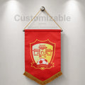 Custom Wall Hanging Banner Exchange Souvenir Flag Double Sided Club National Satin Mini Podium Flag Team Pennantf of Tassel