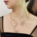 European Unique Design Musical Note Flower Torque Collars Women Trendy Exaggerated Metal Fashion Choker Necklace Accessories