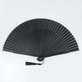 All Black Chinese Style Asian Zen Design Round Folding Bamboo and Rattan Handicraft Fan for Home Decor-Made in China Occasions