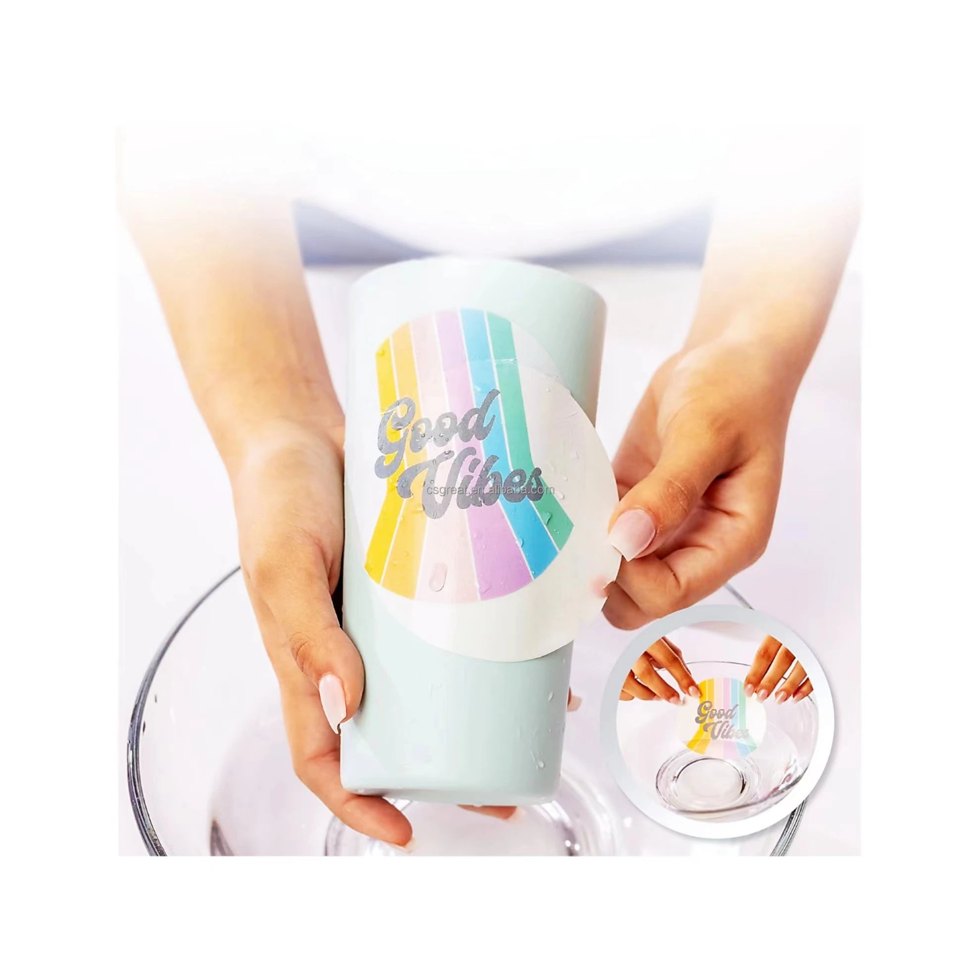 A3 A4 Blue Back Baked Laser Water Slide Transfer Paper Printable Transparent White Waterslide Glass Ceramic Mug Decal Sheet