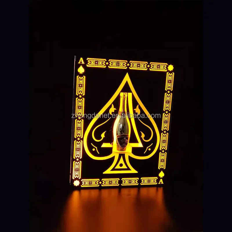 Custom Nightclub Handheld Bottle Glorifier Display Rack Ace of Spade Bottle Presenter with VIP Service